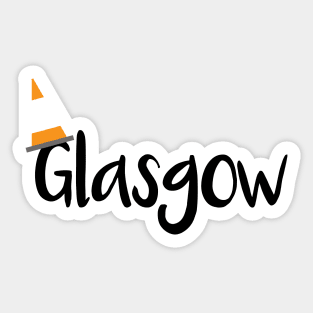 Glasgow Orange Traffic Cone Design Sticker